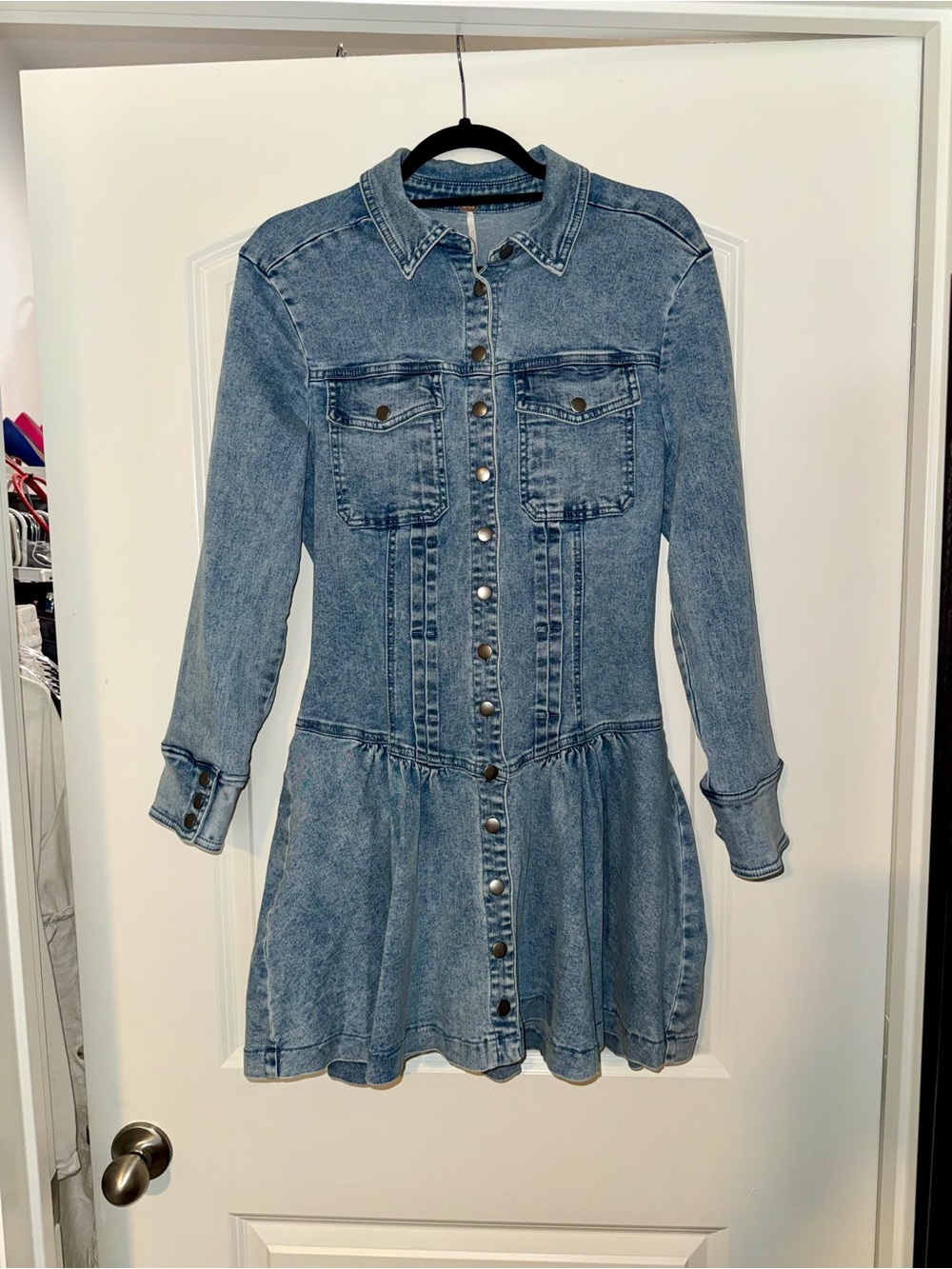 Free People Denim Mini Dress - Picture 2 of 4